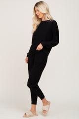 Black Soft Knit Long Sleeve Set