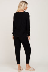 Black Soft Knit Long Sleeve Set