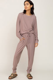 Taupe Soft Knit Long Sleeve Set