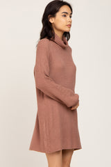 Mocha Turtleneck Sweater Dress