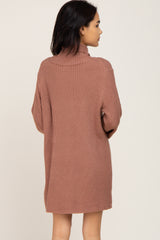 Mocha Turtleneck Sweater Dress