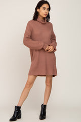 Mocha Turtleneck Sweater Dress