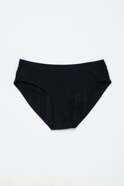 Black Ribbed Seamless Underwear