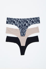 Multi-Color Animal Print Seamless Thong Set