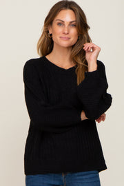 Black Puff Sleeve Sweater