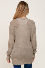 Olive Oversized Textured Knit Maternity Cardigan