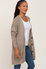 Olive Oversized Textured Knit Cardigan