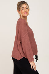 Rust Knit Dolman Sleeve Maternity Sweater