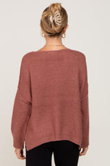 Rust Knit Dolman Sleeve Maternity Sweater