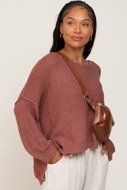 Rust Knit Dolman Sleeve Sweater