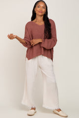 Rust Knit Dolman Sleeve Sweater