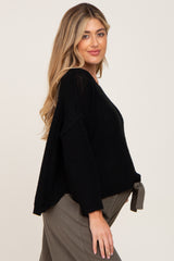 Black Knit Dolman Sleeve Maternity Sweater