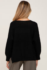 Black Knit Dolman Sleeve Maternity Sweater