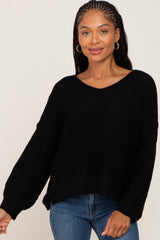 Black Knit Dolman Sleeve Maternity Sweater