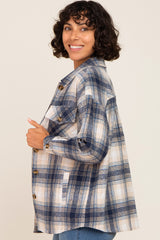 Blue Plaid Shirt Jacket