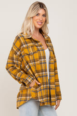 Mustard Plaid Shirt Jacket