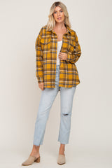 Mustard Plaid Shirt Jacket