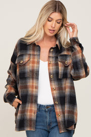 Black Plaid Shirt Jacket