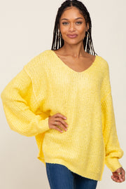 Yellow Knit Long Sleeve Sweater