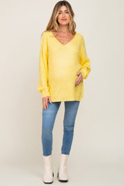 Yellow Knit Long Sleeve Maternity Sweater