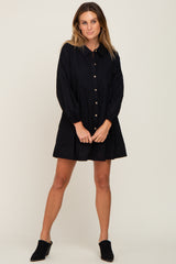 Black Button Down Mini Dress