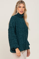 Forest Green Soft Chenille Turtle Neck Sweater