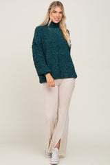 Forest Green Soft Chenille Turtle Neck Sweater