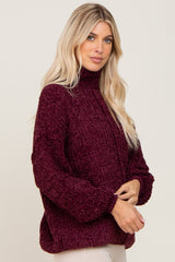 Burgundy Soft Chenille Turtle Neck Sweater