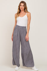 Grey Printed Wide Leg Maternity Pants