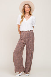 Mocha Printed Wide Leg Pants