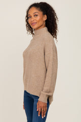 Beige Mock Neck Sweater