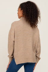 Beige Mock Neck Sweater