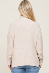 Cream Mock Neck Maternity Sweater