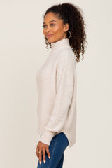 Cream Mock Neck Sweater