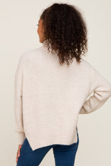 Cream Mock Neck Sweater