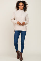 Cream Mock Neck Sweater