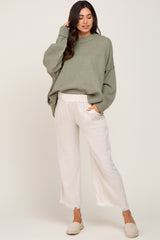 Light Olive Drop Shoulder Maternity Sweater