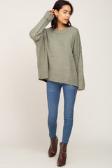 Light Olive Drop Shoulder Sweater