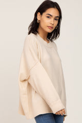 Cream Drop Shoulder Sweater