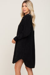 Black Corduroy Button Down Dress