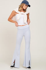 Light Blue Terry Flare Lounge Pants