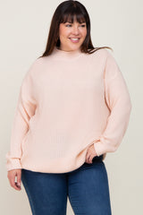 Light Pink Mock Neck Plus Sweater