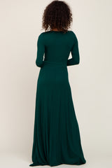 Forest Green Twisted Waist Maxi Dress