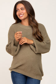 Olive Soft Knit Maternity Sweater