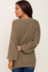 Olive Soft Knit Maternity Sweater