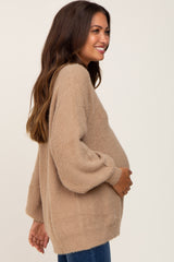 Taupe Soft Knit Maternity Sweater