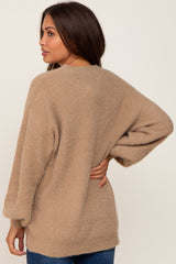 Taupe Soft Knit Maternity Sweater