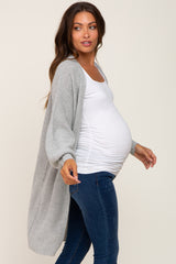 Grey Knit Maternity Cardigan