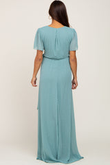 Jade Swiss Dot Chiffon Maternity Maxi Dress