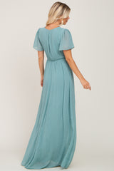 Jade Swiss Dot Chiffon Maxi Dress